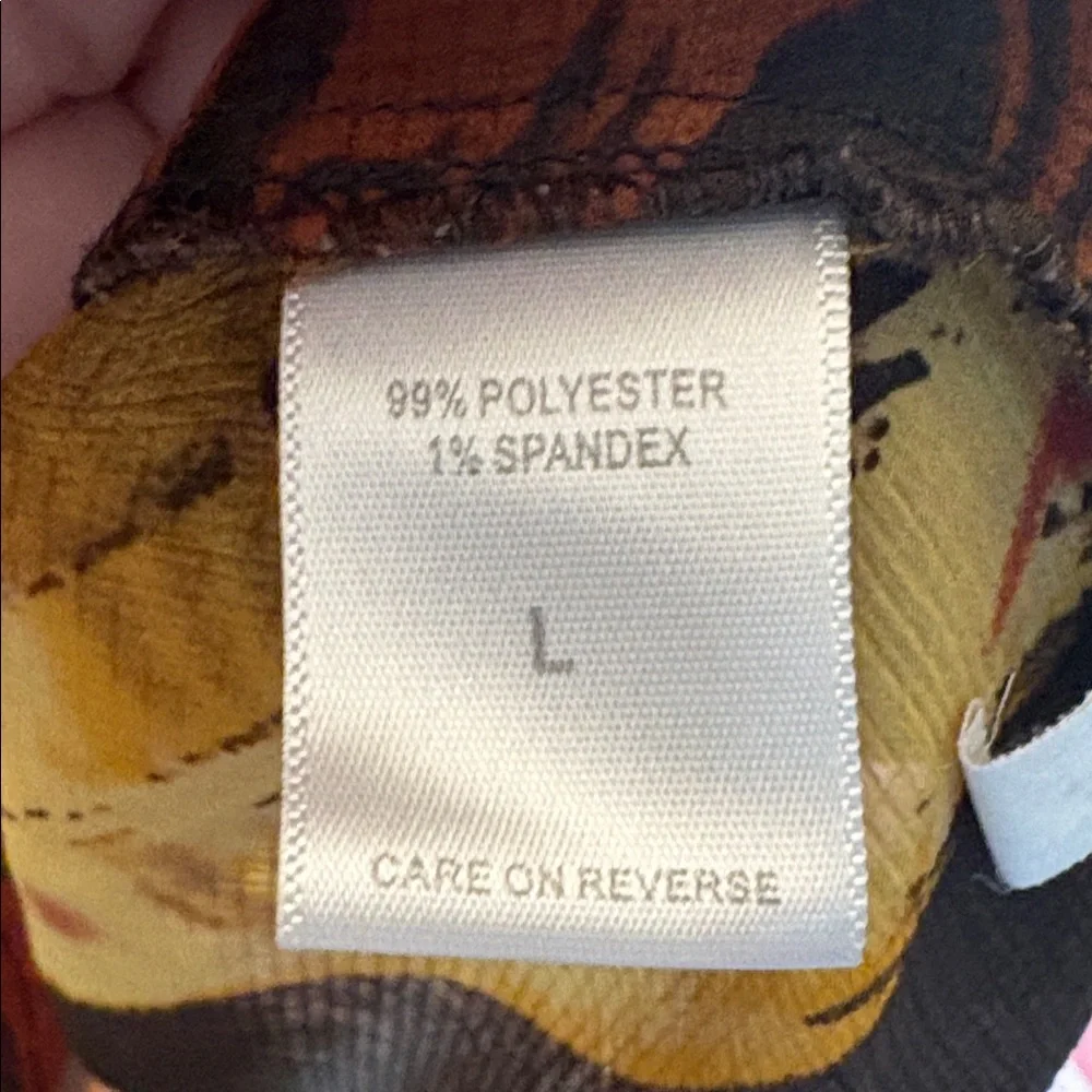 New York & Company Brown Sheer Feather Blouse Large - Picture 4 of 5